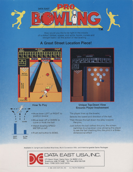 Pro Bowling (DECO Cassette) (US) Arcade Game Cover